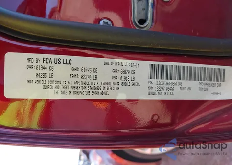 2015 Dodge Dart Limited z USA, uszkodzony, nr VIN 1C3CDFCB3FD254146